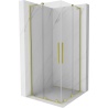 Mexen Velar L Duo Duschkabine verschiebbar 80 x 80 cm, transparent, gebürstet Gold - 871-080-080-02-03-55