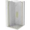 Mexen Velar L Duo, Schiebeduschkabine 100 x 100 cm, transparent, gebürstetes Gold - 871-100-100-02-03-55