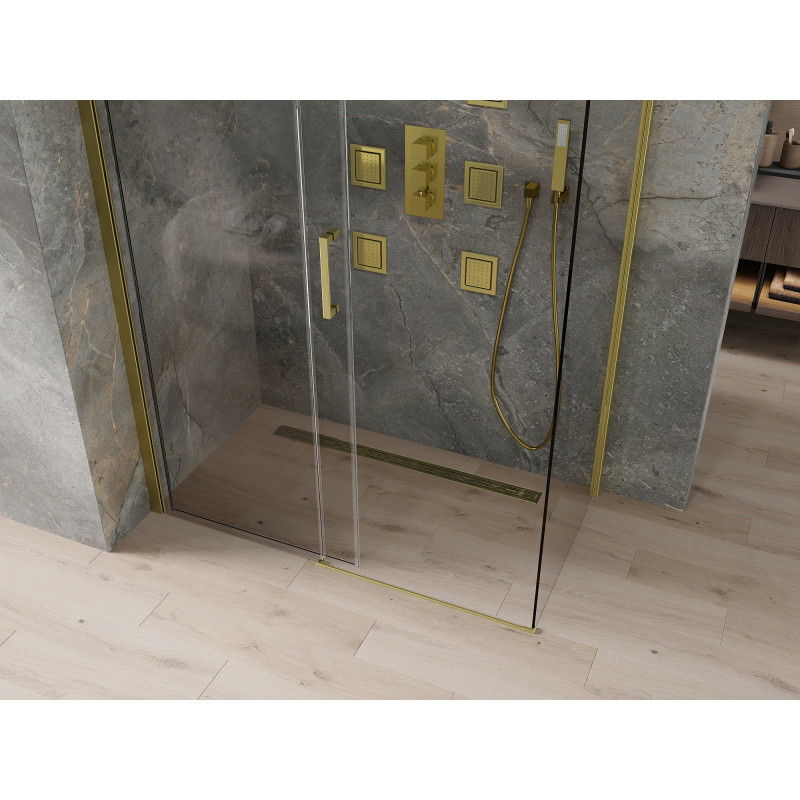 Mexen Omega Schiebeduschkabine 140 x 80 cm, transparent, gold - 825-140-080-50-00