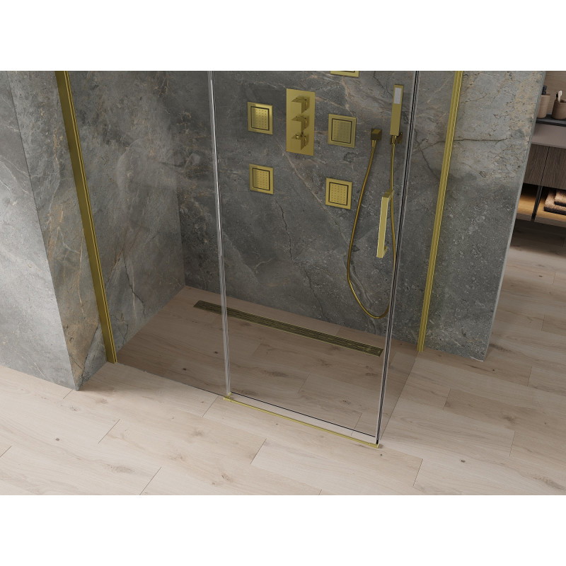 Mexen Omega Schiebeduschkabine 140 x 80 cm, transparent, gold - 825-140-080-50-00