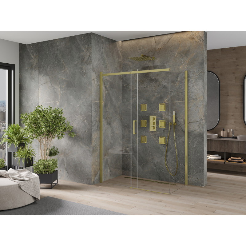 Mexen Omega 140 x 70 cm Schiebeduschkabine, transparent, gold - 825-140-070-50-00