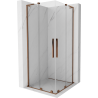 Mexen Velar L Duo Schiebeduschkabine 100 x 100 cm, transparent, Roségold - 871-100-100-02-03-60