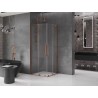 Mexen Velar L Duo Schiebeduschkabine 90 x 90 cm, transparent, Roségold - 871-090-090-02-03-60