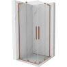 Mexen Velar L Duo Duschkabine Schiebetür 100 x 100 cm, transparent, gebürstetes Kupfer - 871-100-100-02-03-65