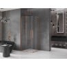 Mexen Velar L Duo Duschkabine verschiebbar 80 x 80 cm, transparent, gebürstetes Kupfer - 871-080-080-02-03-65
