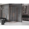 Mexen Velar L Duo Duschkabine Schiebetür 100 x 100 cm, transparent, gebürstetes Kupfer - 871-100-100-02-03-65
