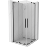 Mexen Velar L Duo Duschkabine schiebbar 90 x 90 cm, transparent, gebürstet gun gray - 871-090-090-02-03-66