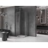 Mexen Velar L Duo Duschkabine, Schiebetür 80 x 80 cm, transparent, gun grau gebürstet - 871-080-080-02-03-66