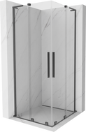 Mexen Velar L Duo Duschkabine Schiebetür 80 x 80 cm, transparent, Gun Metal - 871-080-080-02-03-95