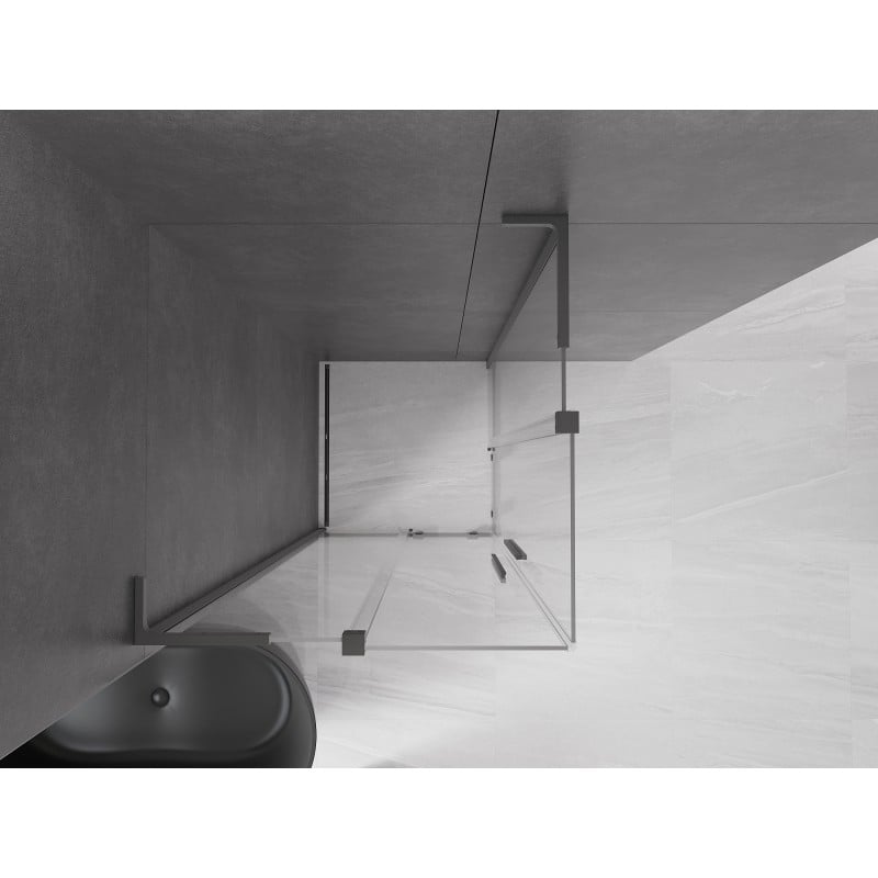 Mexen Velar L Duo Duschkabine Schiebetür 100 x 100 cm, transparent, Gun Metal - 871-100-100-02-03-95