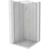 Mexen Velar L Duo Schiebeduschkabine 80 x 80 cm, transparent, gebürstetes Nickel - 871-080-080-02-03-97