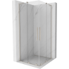 Mexen Velar L Duo Schiebeduschkabine 100 x 100 cm, transparent, gebürstetes Nickel - 871-100-100-02-03-97