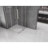 Mexen Velar L Duo Duschkabine Schiebetür 90 x 90 cm, transparent, gebürsteter Nickel - 871-090-090-02-03-97