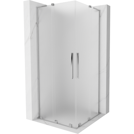 Mexen Velar L Duo Duschkabine schiebbar 90 x 90 cm, Eisglas, Chrom - 871-090-090-02-33-01