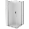 Mexen Velar L Duo Duschkabine schiebbar 90 x 90 cm, Eisglas, Chrom - 871-090-090-02-33-01