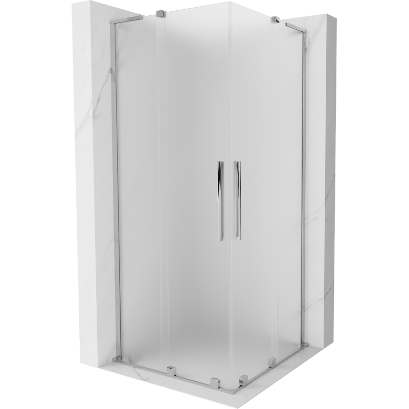 Mexen Velar L Duo Schiebeduschkabine 100 x 100 cm, satiniert, Chrom - 871-100-100-02-33-01
