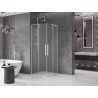 Mexen Velar L Duo Schiebeduschkabine 80 x 80 cm, matt, Chrom - 871-080-080-02-33-01
