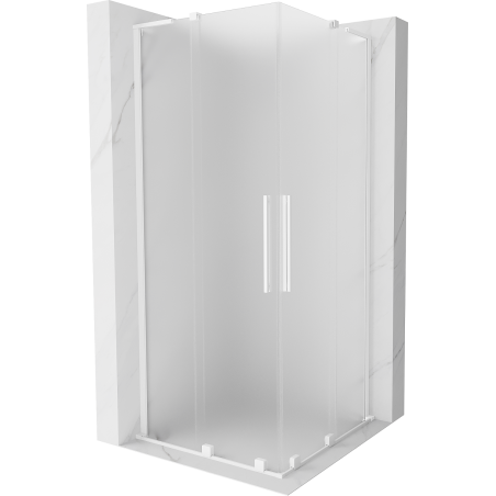 Mexen Velar L Duo Duschkabine, Schiebetür 90 x 90 cm, matt, weiß - 871-090-090-02-33-20