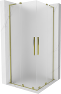 Mexen Velar L Duo Schiebeduschkabine 100 x 100 cm, Milchglas, Gold - 871-100-100-02-33-50