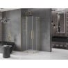Mexen Velar L Duo Schiebeduschkabine 80 x 80 cm, matt, gold - 871-080-080-02-33-50