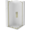 Mexen Velar L Duo Schiebetür-Duschkabine 90 x 90 cm, mattiert, gold - 871-090-090-02-33-50