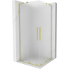 Mexen Velar L Duo Schiebedusche 90 x 90 cm, satiniert, gebürstetes Gold - 871-090-090-02-33-55