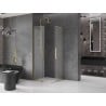 Mexen Velar L Duo Schiebeduschkabine 100 x 100 cm, Milchglas, Gold - 871-100-100-02-33-50