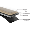 Mexen Lubbock  Probe von SPC-Vinylpaneelen 6,5 mm, IXPE-Unterlage 1,5 mm, 4 V-Fuge, Teak - F1092-S