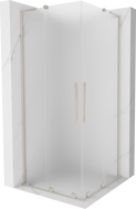 Mexen Velar L Duo Duschkabine Schiebetür 90 x 90 cm, Frost, gebürstetes Nickel - 871-090-090-02-33-97