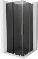 Mexen Velar L Duo Schiebeduschkabine 80 x 80 cm, Graphit, gebürsteter Nickel - 871-080-080-02-43-97
