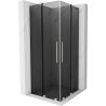 Mexen Velar L Duo Schiebeduschkabine 100 x 100 cm, Grafit, Gebürsteter Nickel - 871-100-100-02-43-97