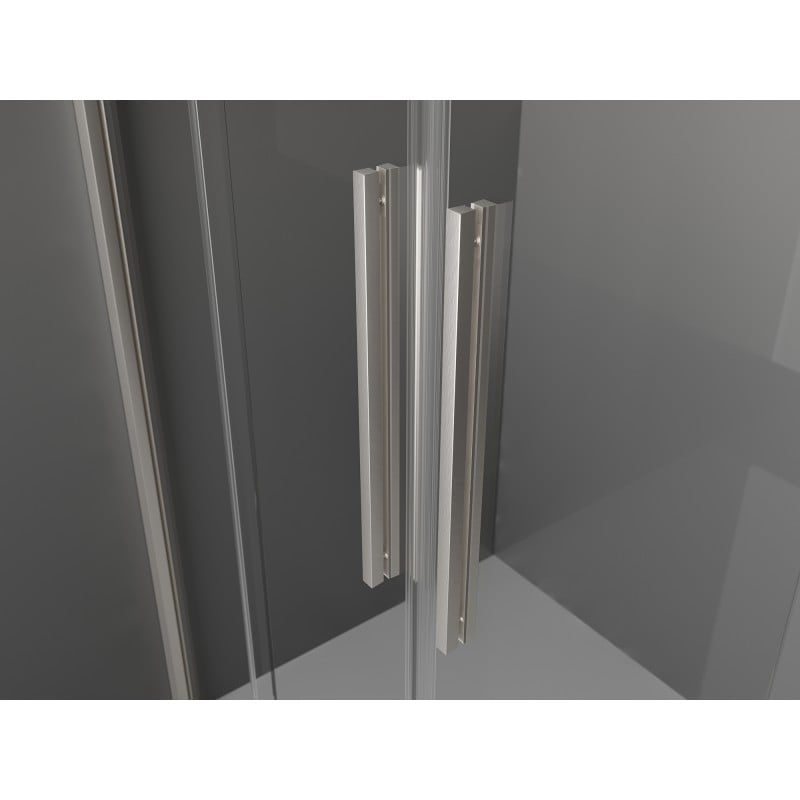 Mexen Velar L Duo Schiebeduschkabine 100 x 100 cm, Grafit, Gebürsteter Nickel - 871-100-100-02-43-97