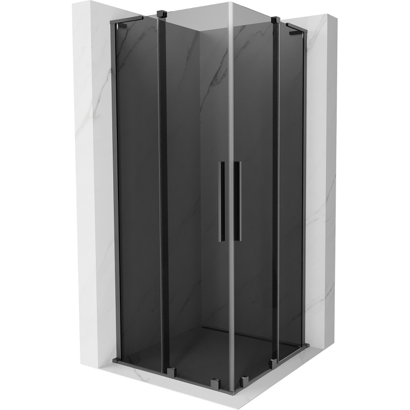 Mexen Velar L Duo Schiebeduschkabine 90 x 90 cm, grafit, Gun Metal - 871-090-090-02-43-95