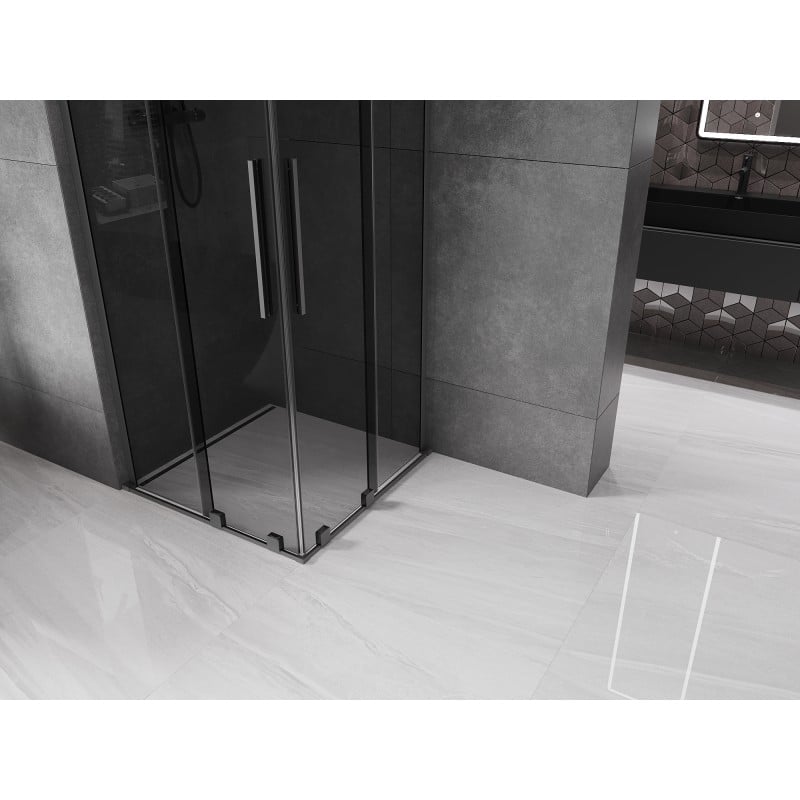 Mexen Velar L Duo Schiebeduschkabine 90 x 90 cm, grafit, Gun Metal - 871-090-090-02-43-95