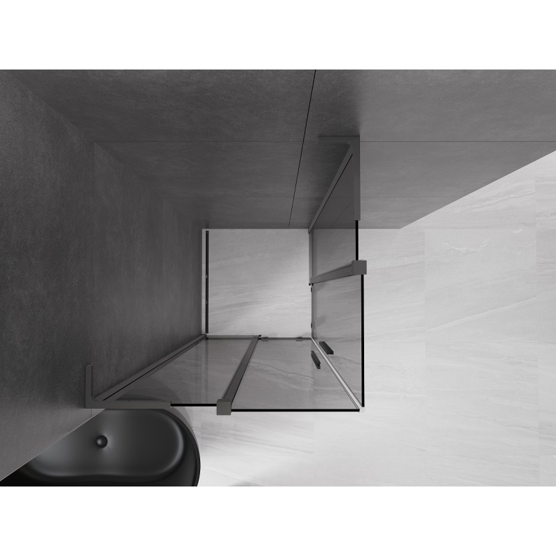 Mexen Velar L Duo Schiebeduschkabine 90 x 90 cm, grafit, Gun Metal - 871-090-090-02-43-95