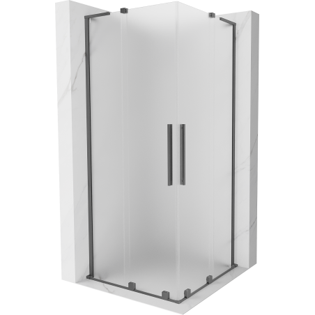 Mexen Velar L Duo Duschkabine Schiebetür 90 x 90 cm, matt, Gunmetal - 871-090-090-02-33-95
