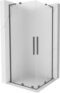 Mexen Velar L Duo Duschkabine Schiebetür 90 x 90 cm, matt, Gunmetal - 871-090-090-02-33-95