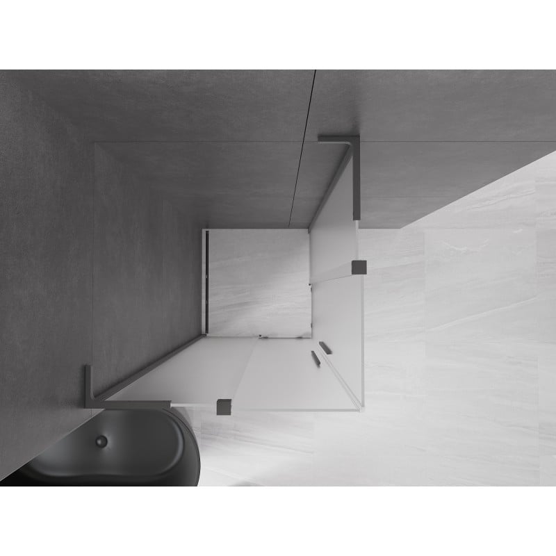 Mexen Velar L Duo Duschkabine Schiebetür 90 x 90 cm, matt, Gunmetal - 871-090-090-02-33-95