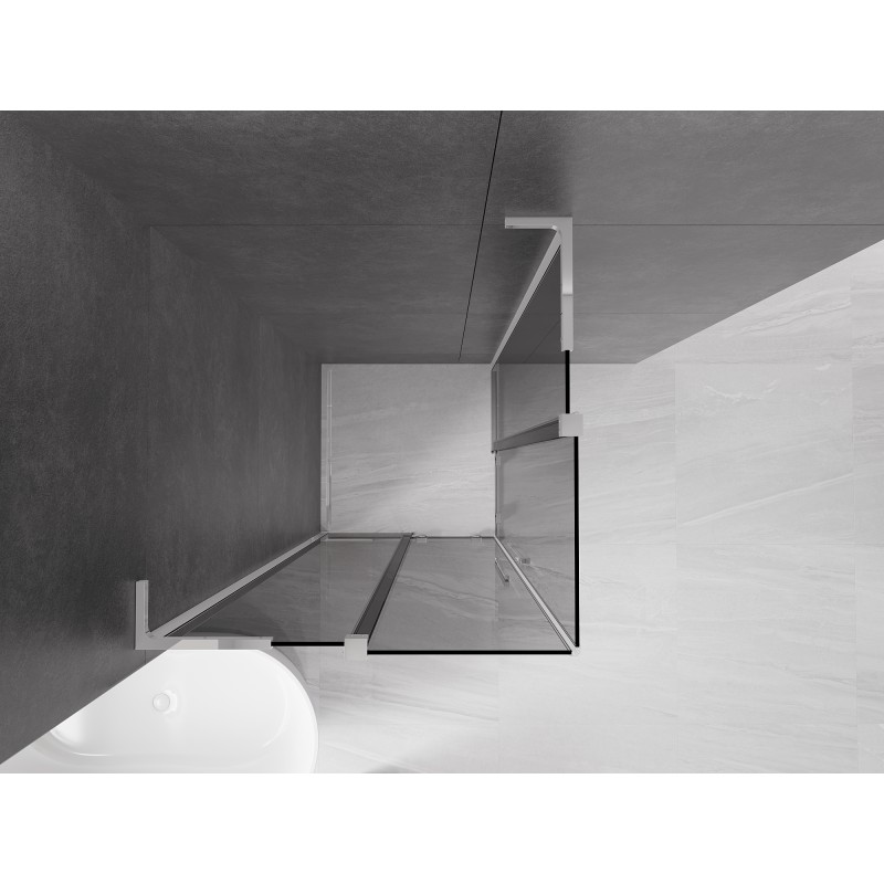 Mexen Velar L Duo Duschkabine Schiebetür 80 x 80 cm, Graphit, Chrom - 871-080-080-02-43-01