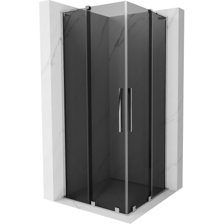 Mexen Velar L Duo Duschkabine schiebbar 90 x 90 cm, Grafit, Chrom - 871-090-090-02-43-01