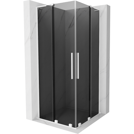 Mexen Velar L Duo Duschkabine Schiebetür 80 x 80 cm, grafit, weiß - 871-080-080-02-43-20