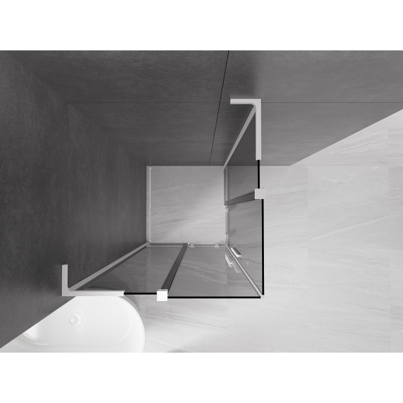 Mexen Velar L Duo Duschkabine Schiebetür 100 x 100 cm, Graphit, Weiß - 871-100-100-02-43-20