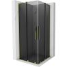 Mexen Velar L Duo Duschkabine, verschiebbar 90 x 90 cm, Graphit, Gold - 871-090-090-02-43-50
