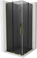 Mexen Velar L Duo Duschkabine, verschiebbar 90 x 90 cm, Graphit, Gold - 871-090-090-02-43-50
