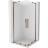 Mexen Velar L Duo Schiebeduschkabine 100 x 100 cm, satiniert, Roségold - 871-100-100-02-33-60