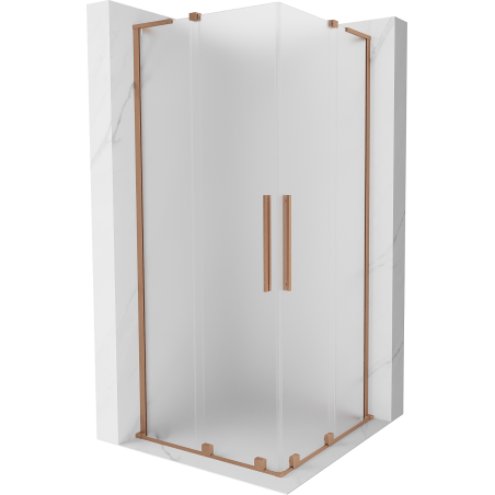 Mexen Velar L Duo Schiebeduschkabine 80 x 80 cm, mattiert, gebürstetes Kupfer - 871-080-080-02-33-65