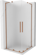 Mexen Velar L Duo Schiebeduschkabine 80 x 80 cm, mattiert, gebürstetes Kupfer - 871-080-080-02-33-65