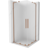 Mexen Velar L Duo Duschkabine, verschiebbar, 90 x 90 cm, satiniert, gebürstetes Kupfer - 871-090-090-02-33-65