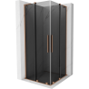 Mexen Velar L Duo Doppelschiebetür Duschkabine 80 x 80 cm, Grafit, Gebürstetes Kupfer - 871-080-080-02-43-65