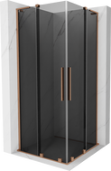 Mexen Velar L Duo Schiebedusche 90 x 90 cm, Grafit, gebürstetes Kupfer - 871-090-090-02-43-65